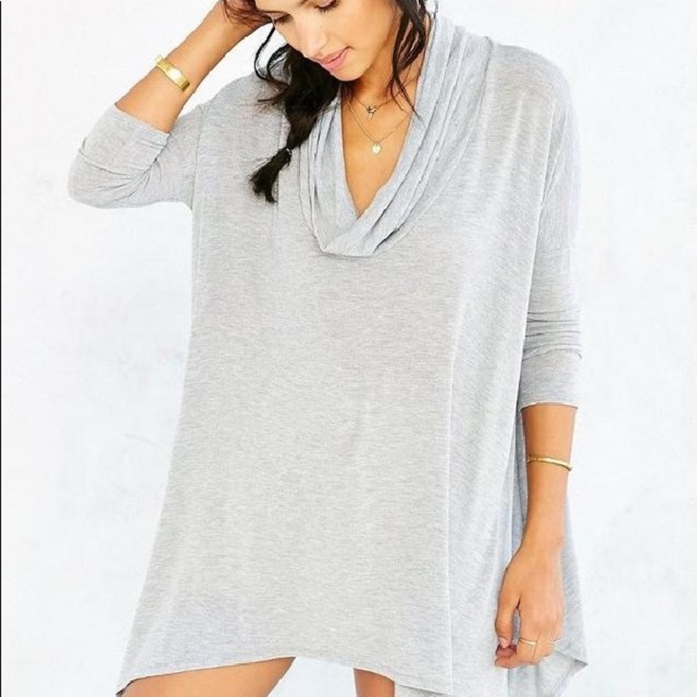 Silence + Noise Cowl Neck Top Gray